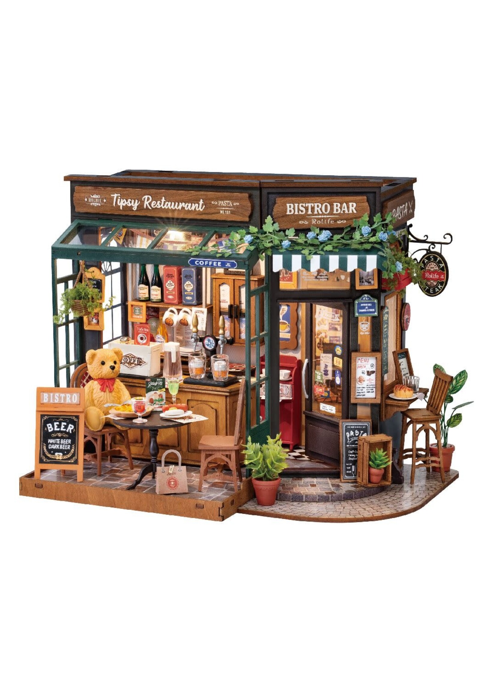 ROKR ROKRG167 Tipsy Restaurant Miniature House Kit