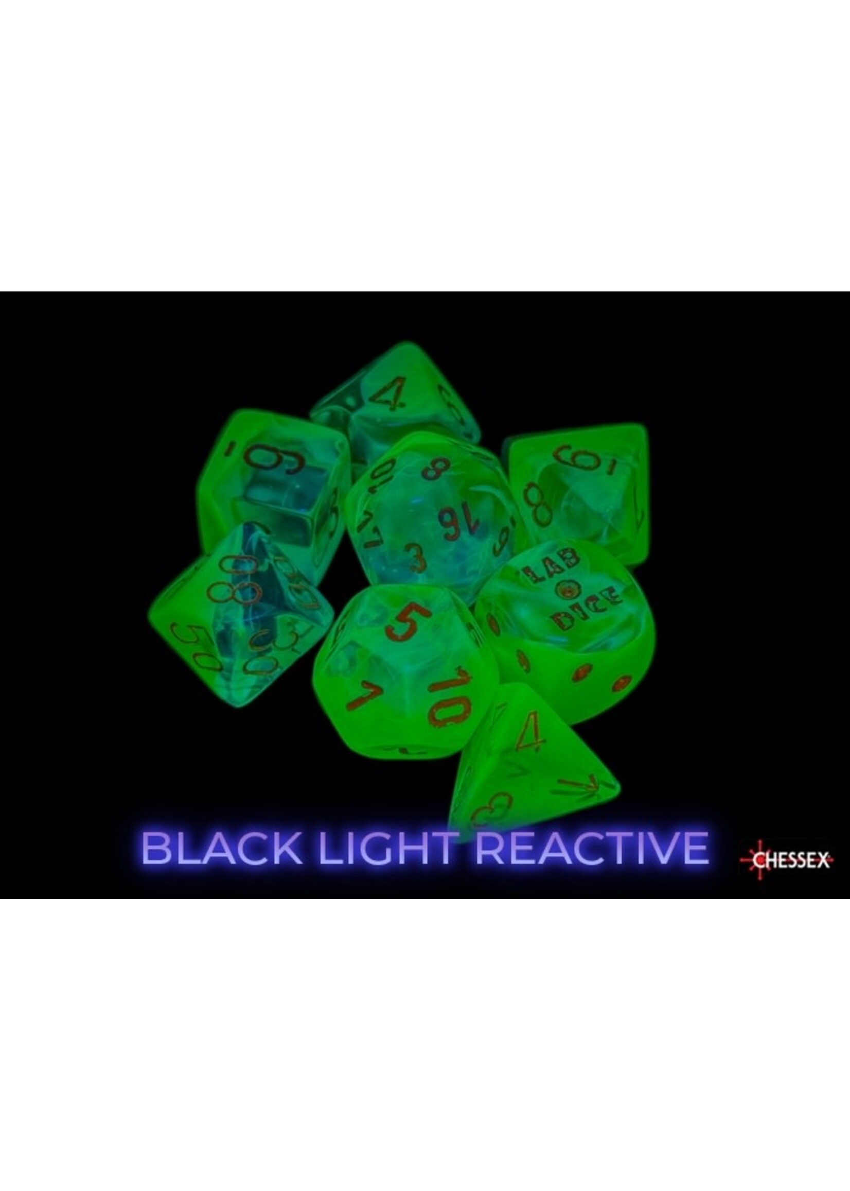 Chessex Dice RPG 26470 7pc Plasma Green Teal Orange Luminary