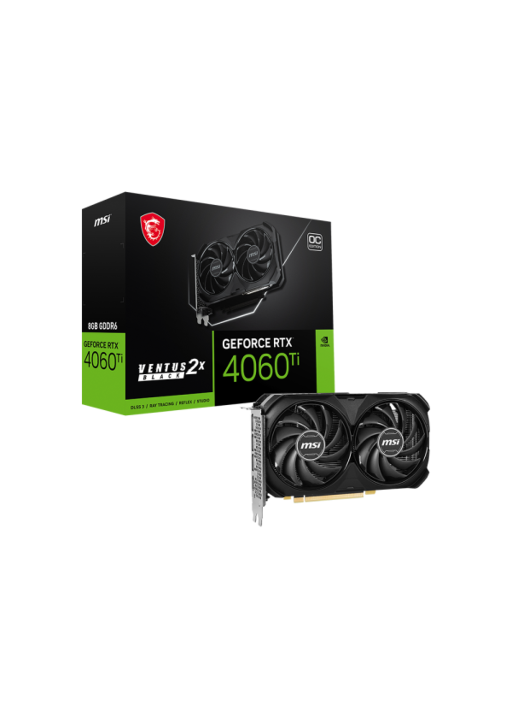 MSI MSI RTX 4060 Ti Ventus 2X Black 8G OC DR6 Video Card