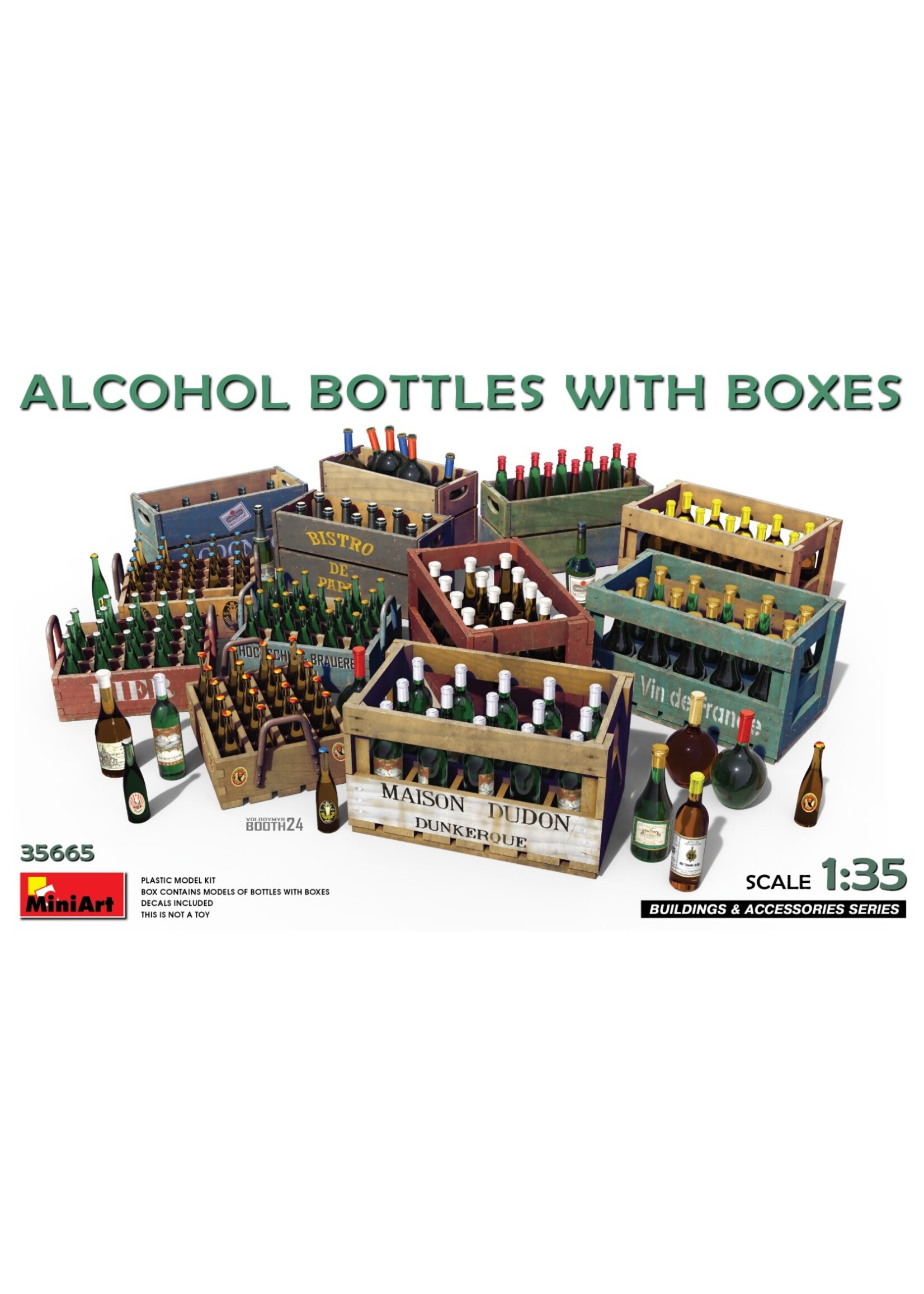 MiniArt MIART35665 Alcohol Bottles with Boxes (1/35)
