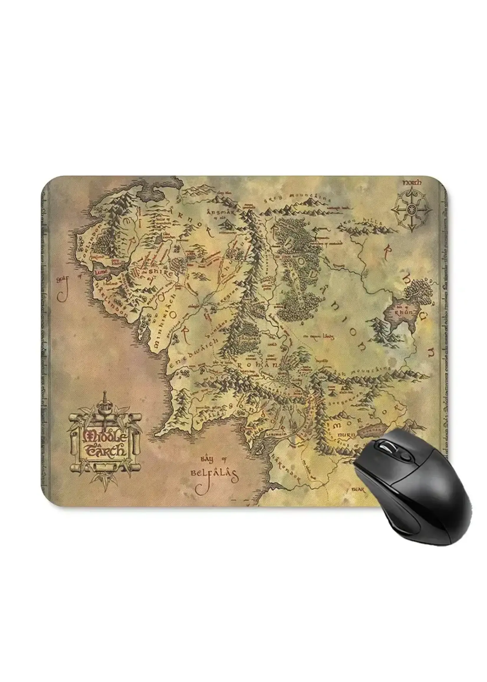 Mouse Pad 9x8 Inch Middle Earth Map