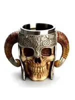 Mug Skull with Horn Handles