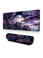 Mouse Pad 12x32 Inch Cherry Blossom Landscape