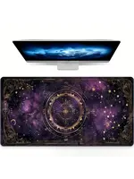 Mouse Pad 12x24 Inch Purple Moon and Stars