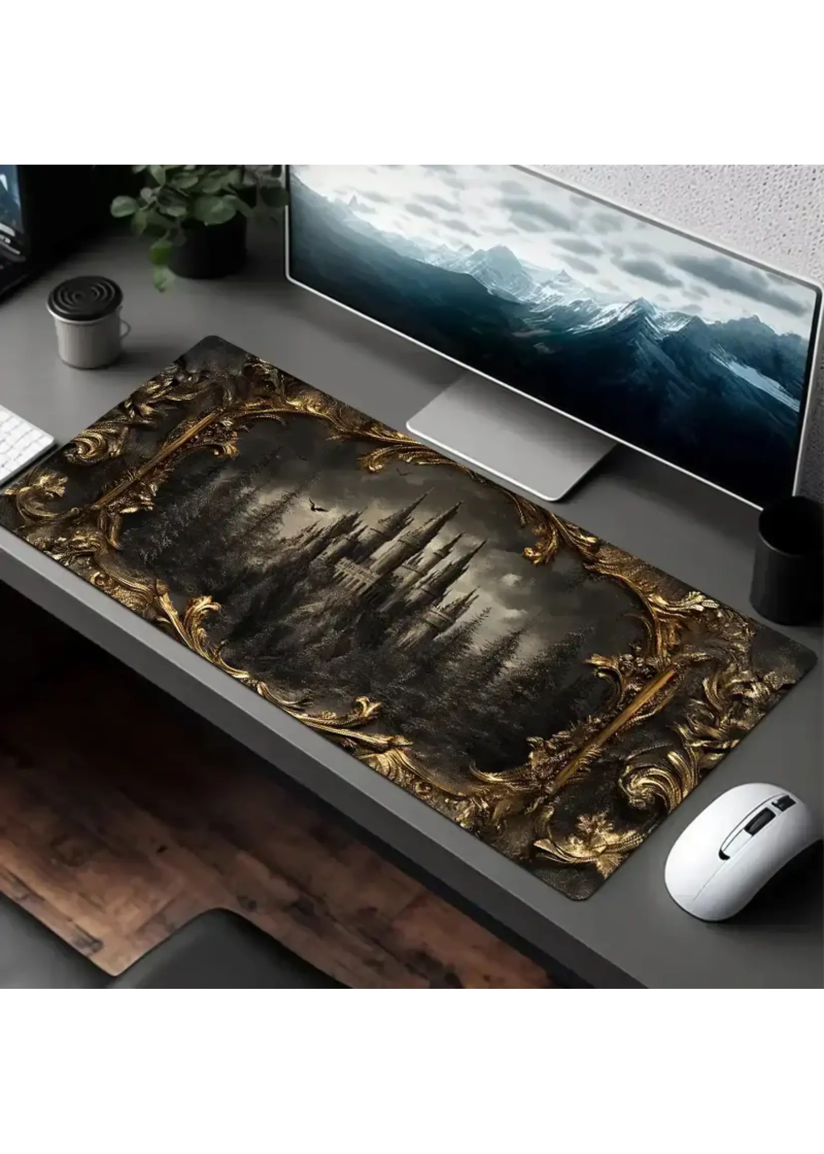 Mouse Pad 12x24 Inch Gothic Castle