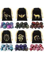 Dice RPG 7pc Two Color with Dice Bag