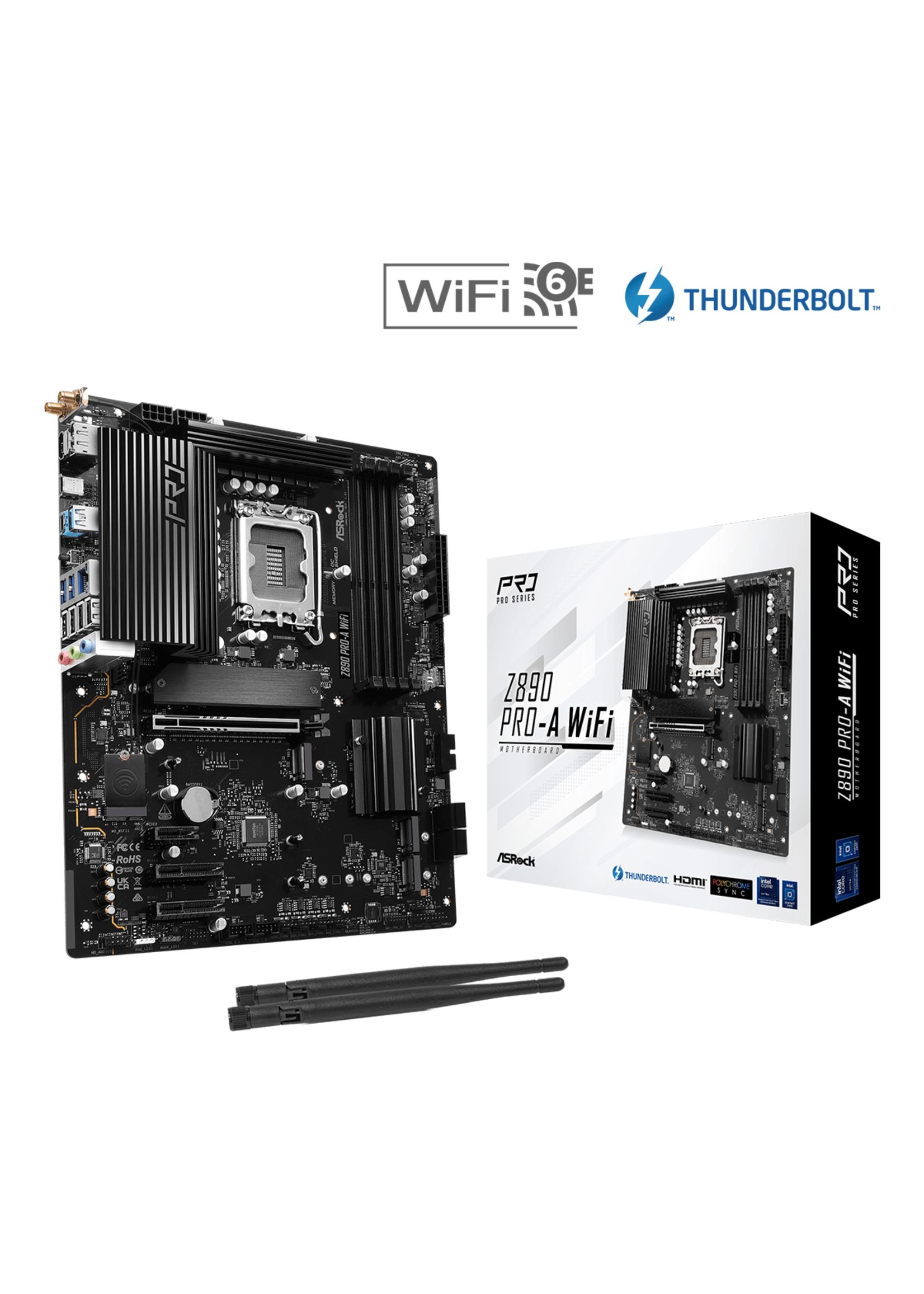 ASRock ASRock Z890 Pro-A WiFi Z890 LGA1851 DDR5 ATX Motherboard