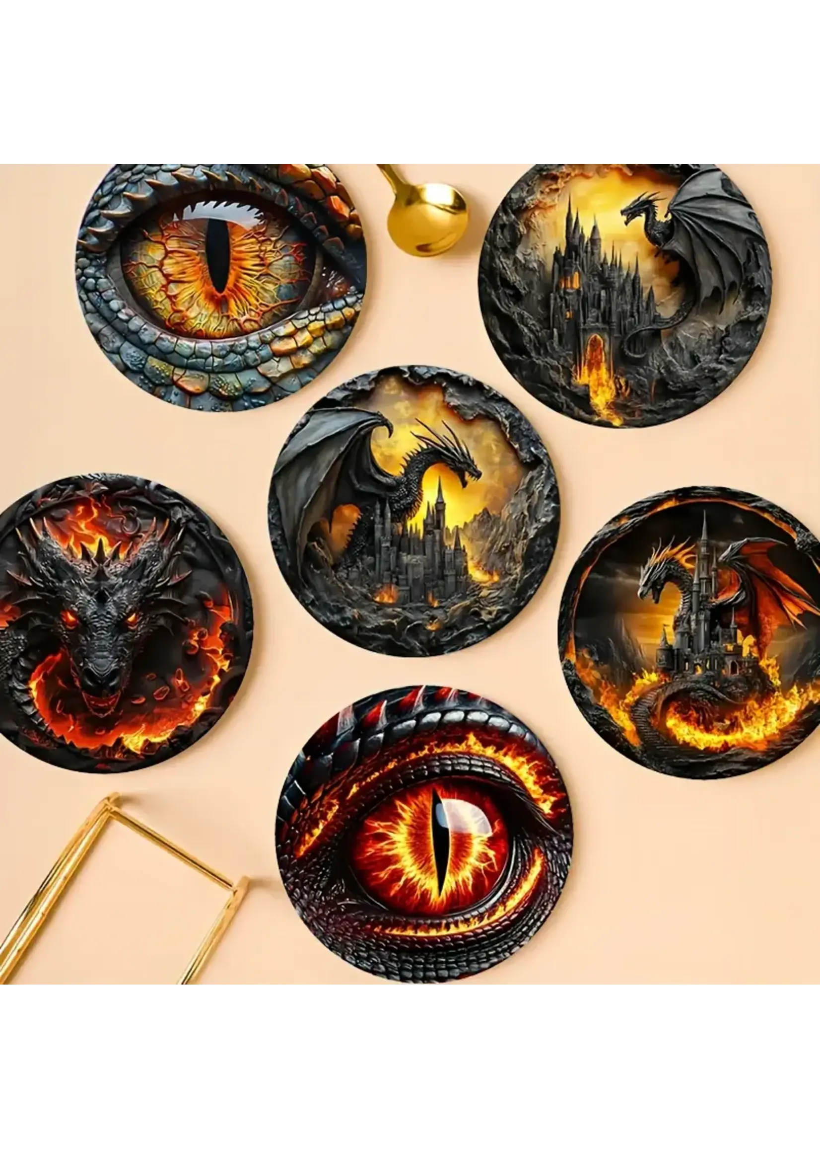 Wooden Coasters Dragon Themed