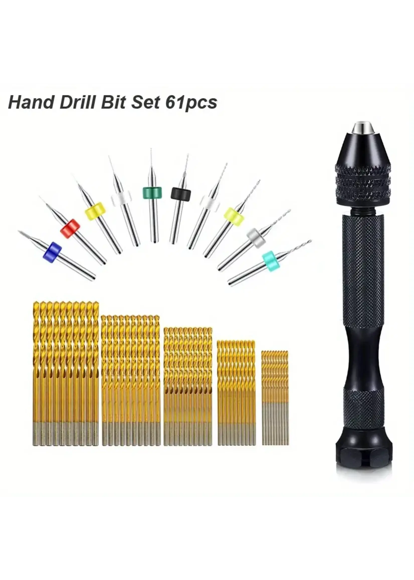 Pin Vice with Drill Bits (61pc)