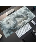 Mouse Pad 23.6x11.8 Inch White Dragon