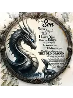 Wall Sign (Metal 8x8 Inch) Inspirational Dragon