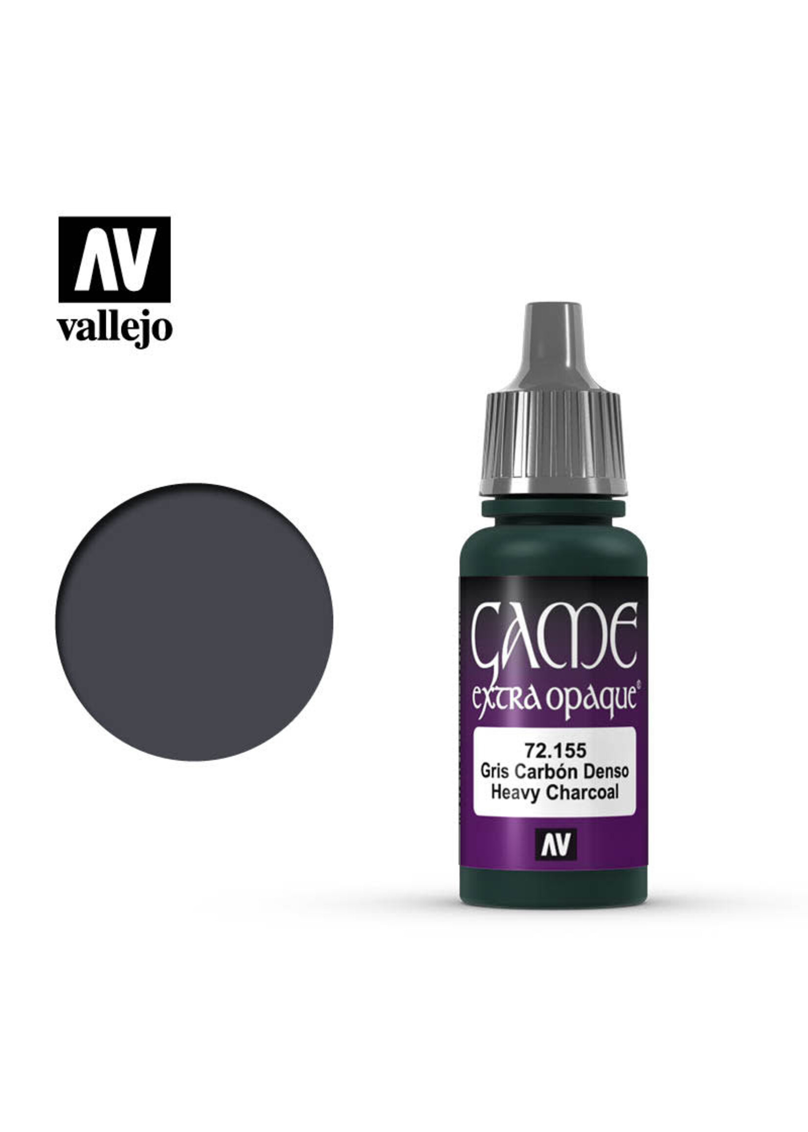 Vallejo 079VAL72155 Game Color Extra Opaque Heavy Charcoal (17ml)
