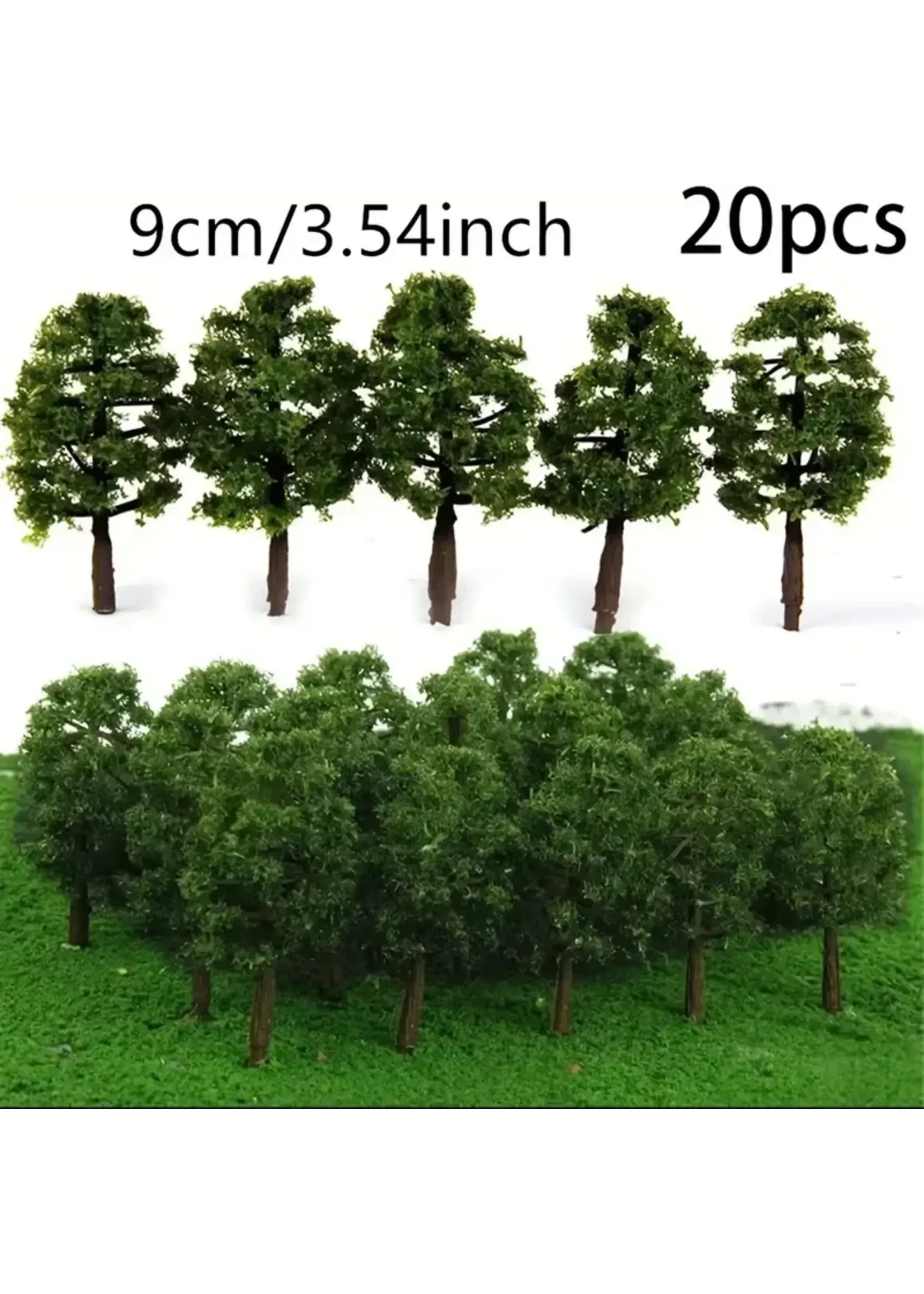 Trees Medium Green 3.54 Inch (10pc)