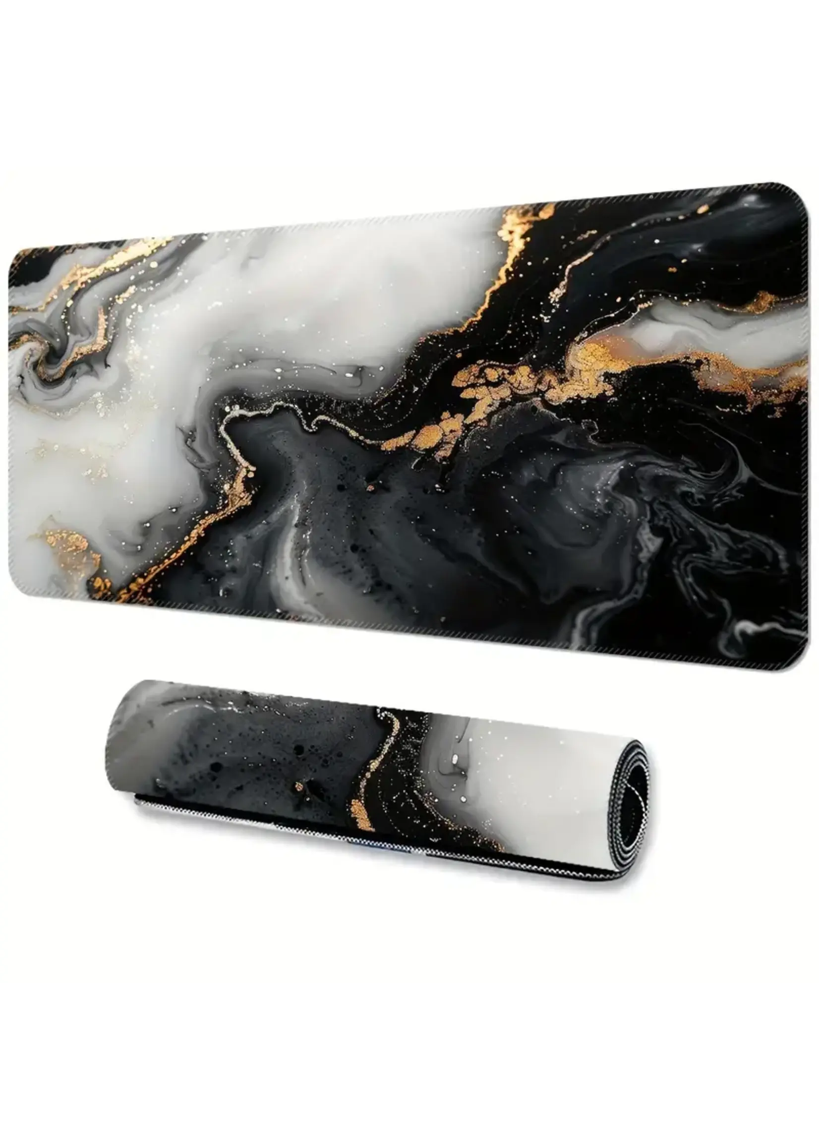 Mouse Pad 12x32 Inch Golden Marble