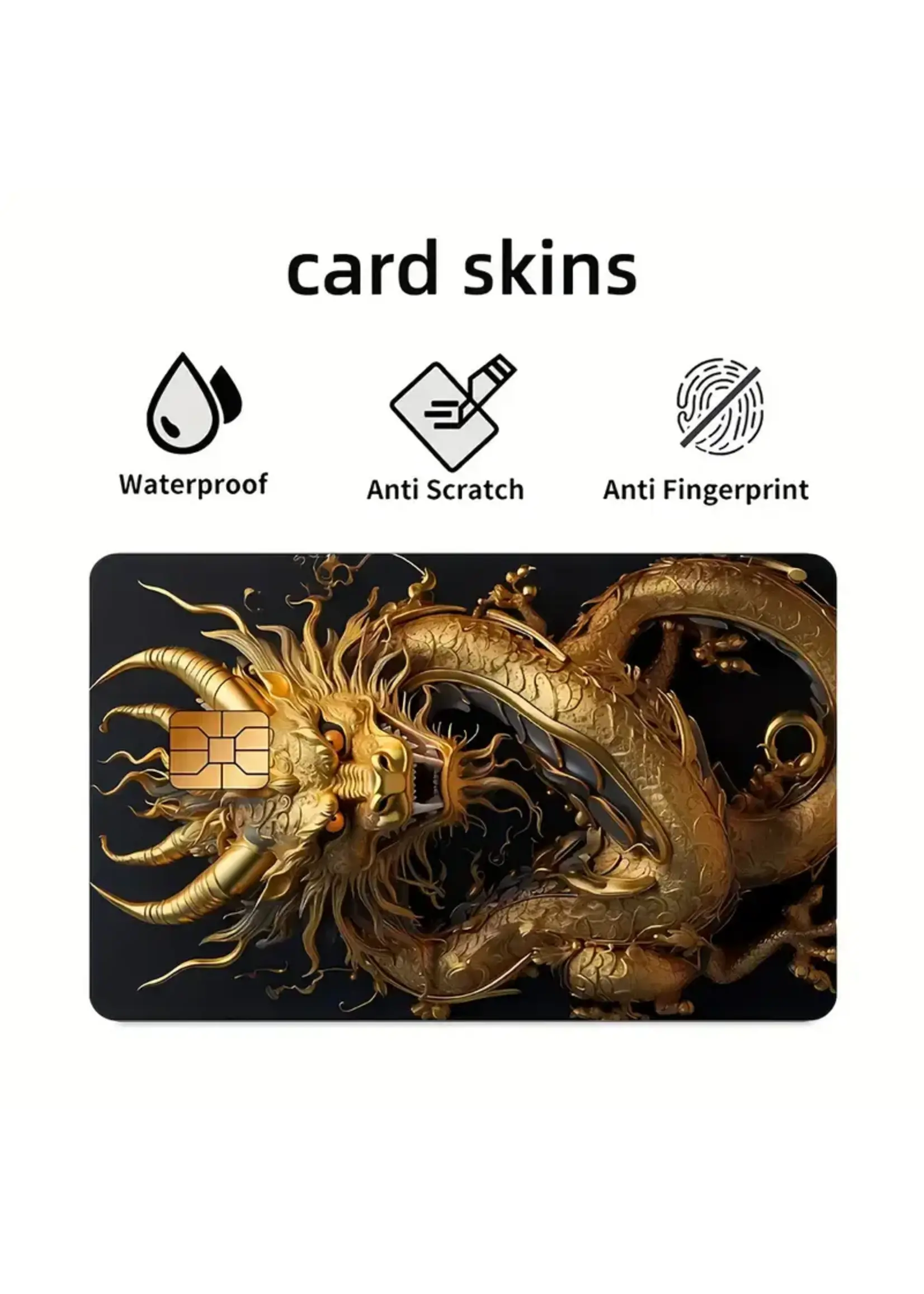 Debit-Credit Card Protector Mythical Black & Gold Dragon