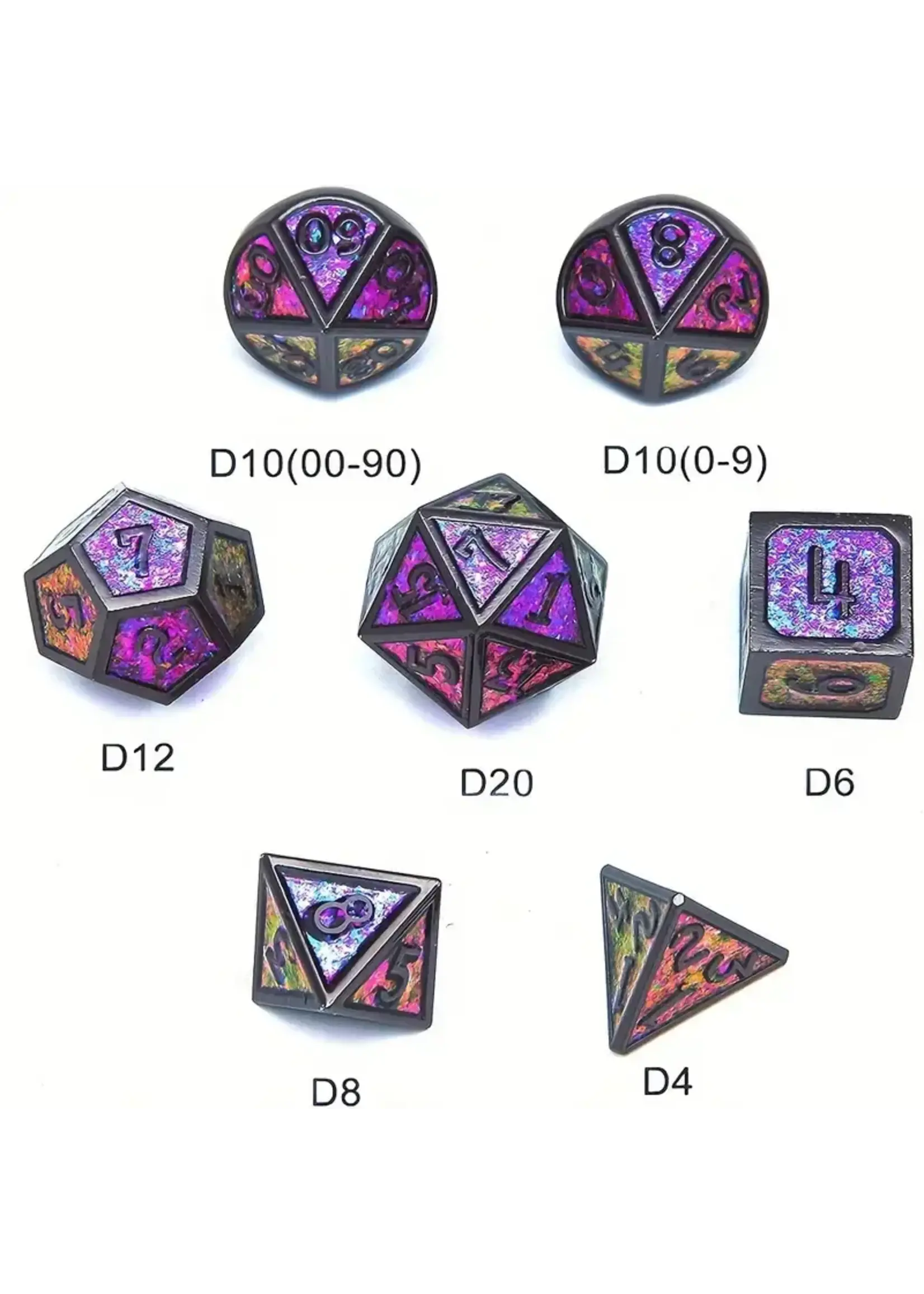 Dice RPG 7pc Metal Black Orchid