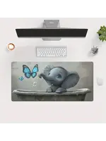 Mouse Pad 16x31 Inch Butterfly and Elephant