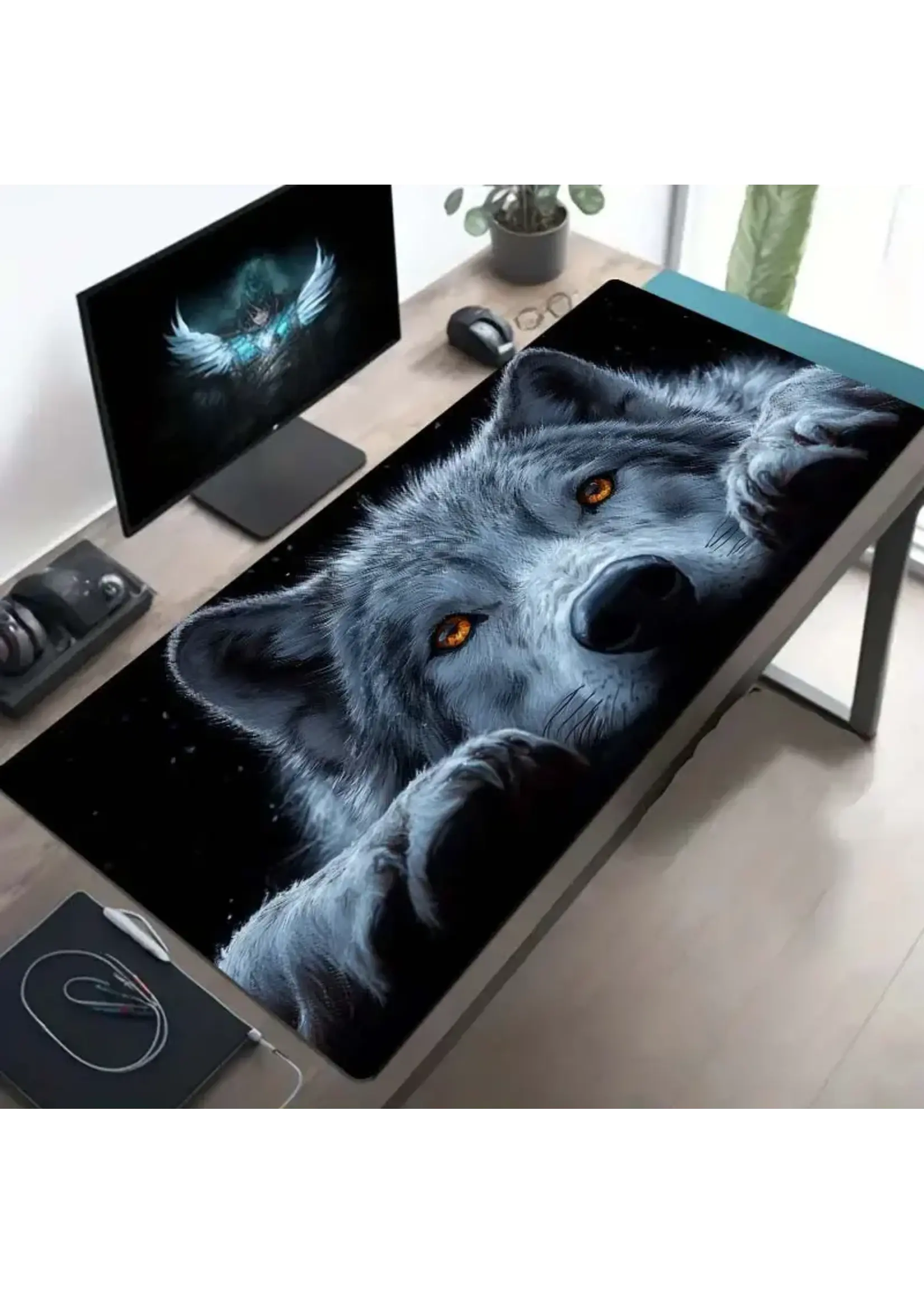 Mouse Pad 23.6x11.8 Inch Wolf