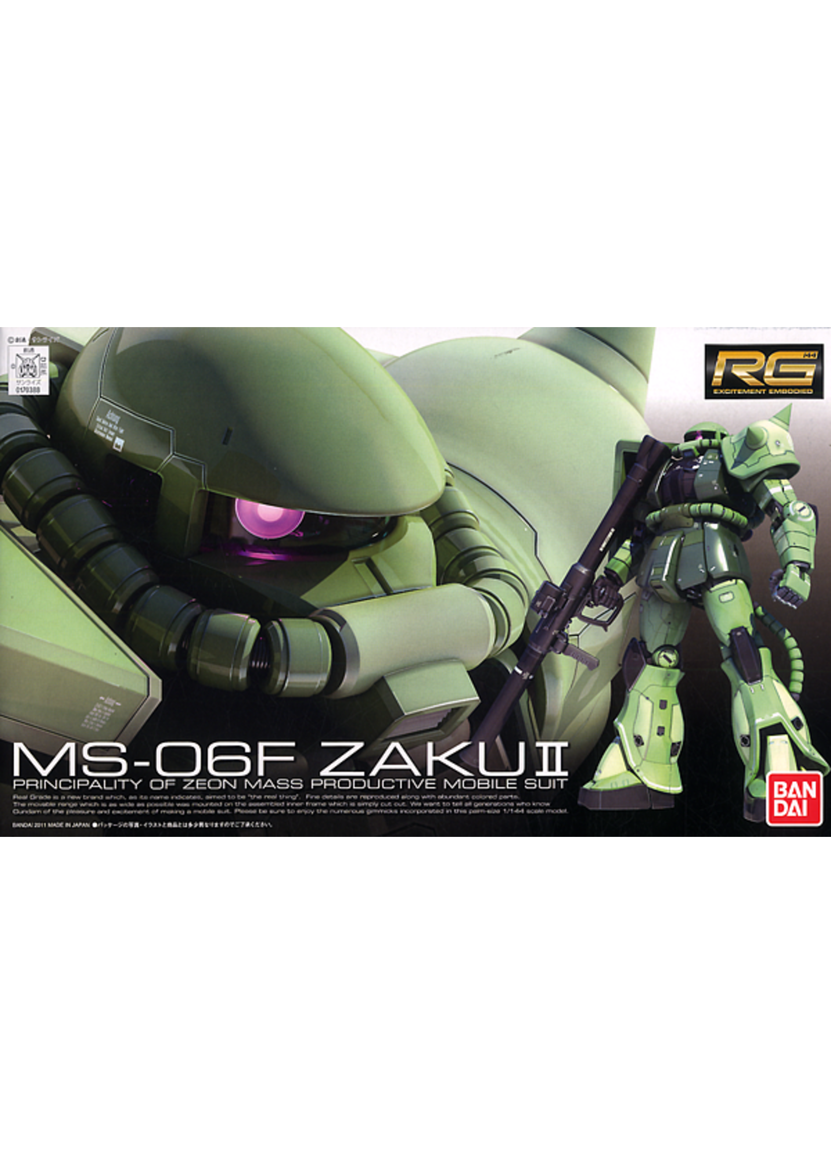 Bandai BNDAI2137102 RG #04 MS-06F Zaku II Mobile Suit Gundam (1/144)