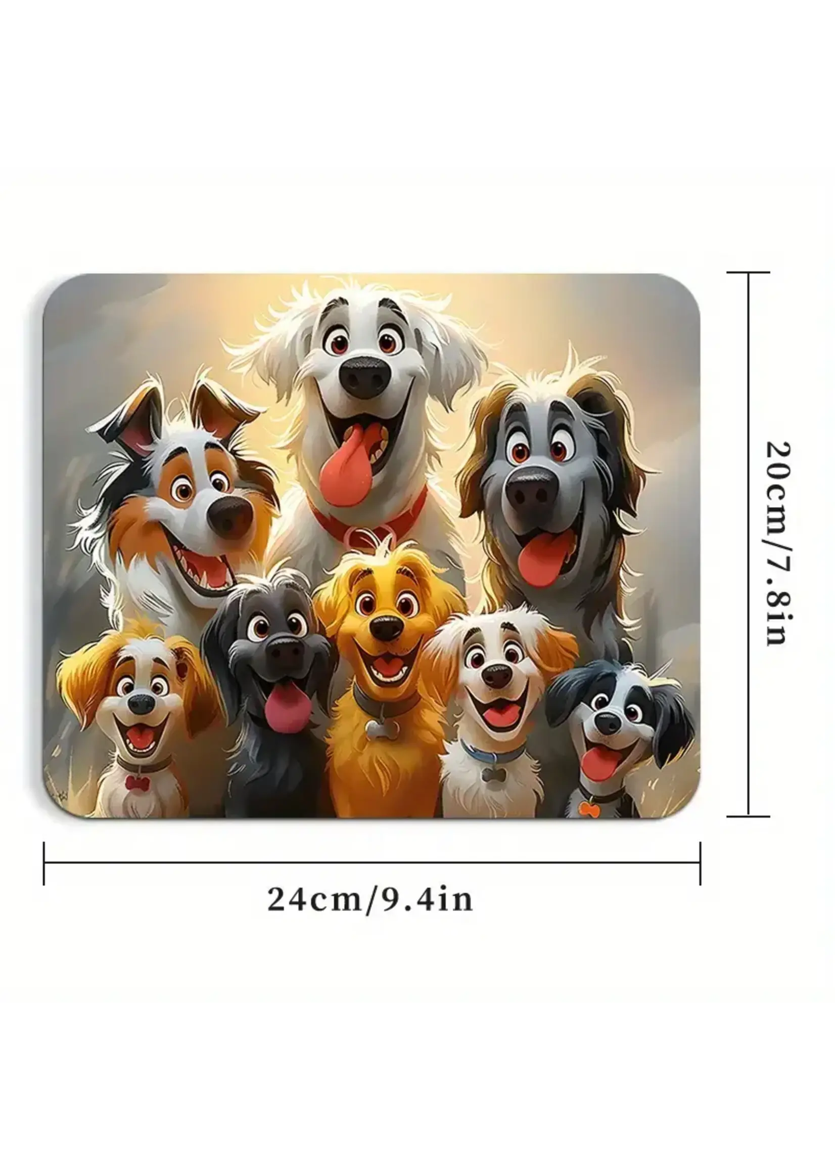 Mouse Pad 8x9 Inch Cartoon Dogs