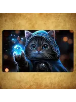 Mouse Pad 14x24 Inch Mystic Cat with Crystal