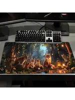Mouse Pad 12x24 Inch Fox Family