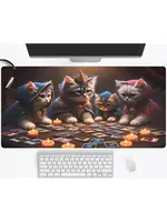 Mouse Pad 12x24 Inch Cats Playing Cards