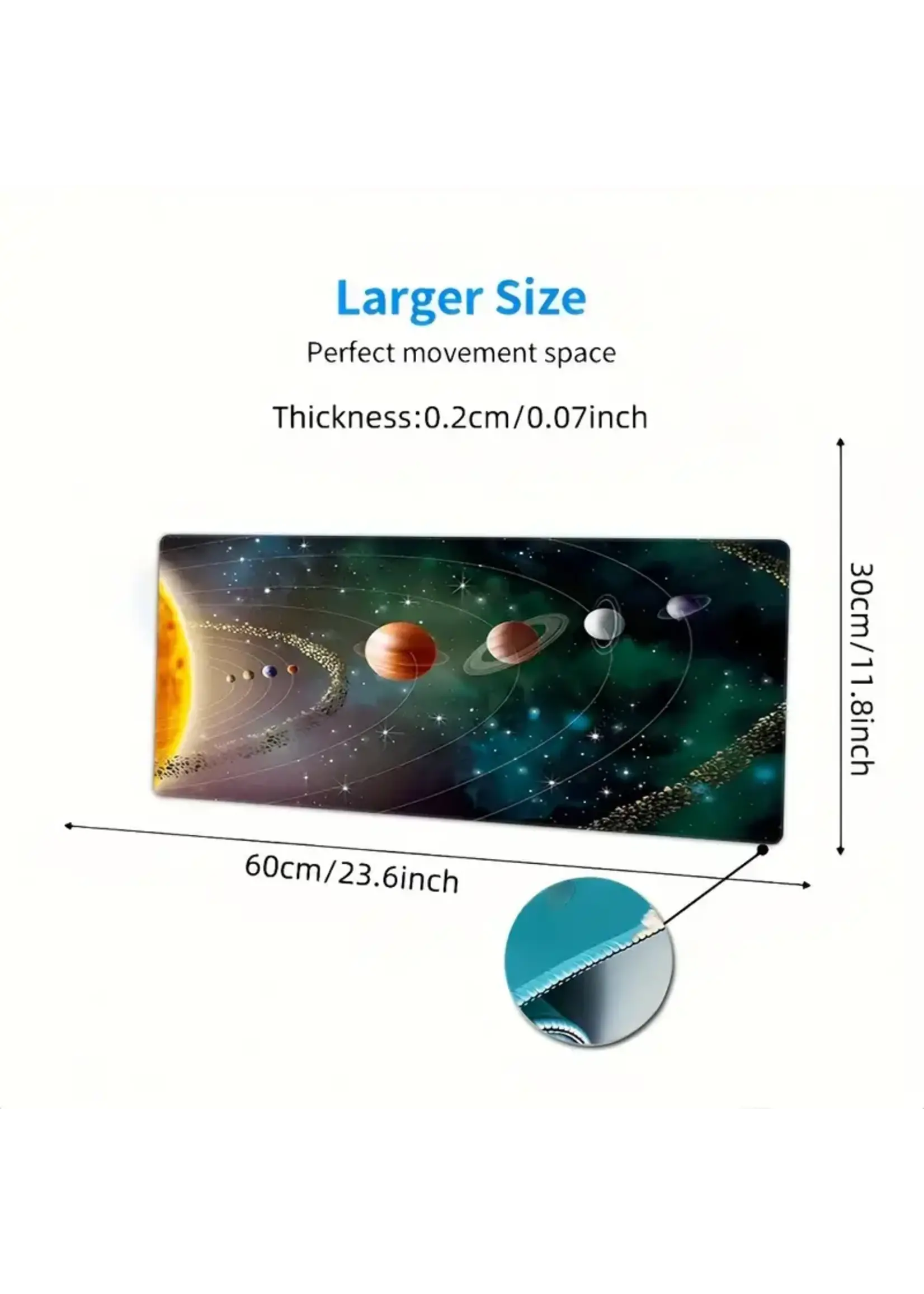 Mouse Pad 23.6x11.8 Inch Solar System Orbits