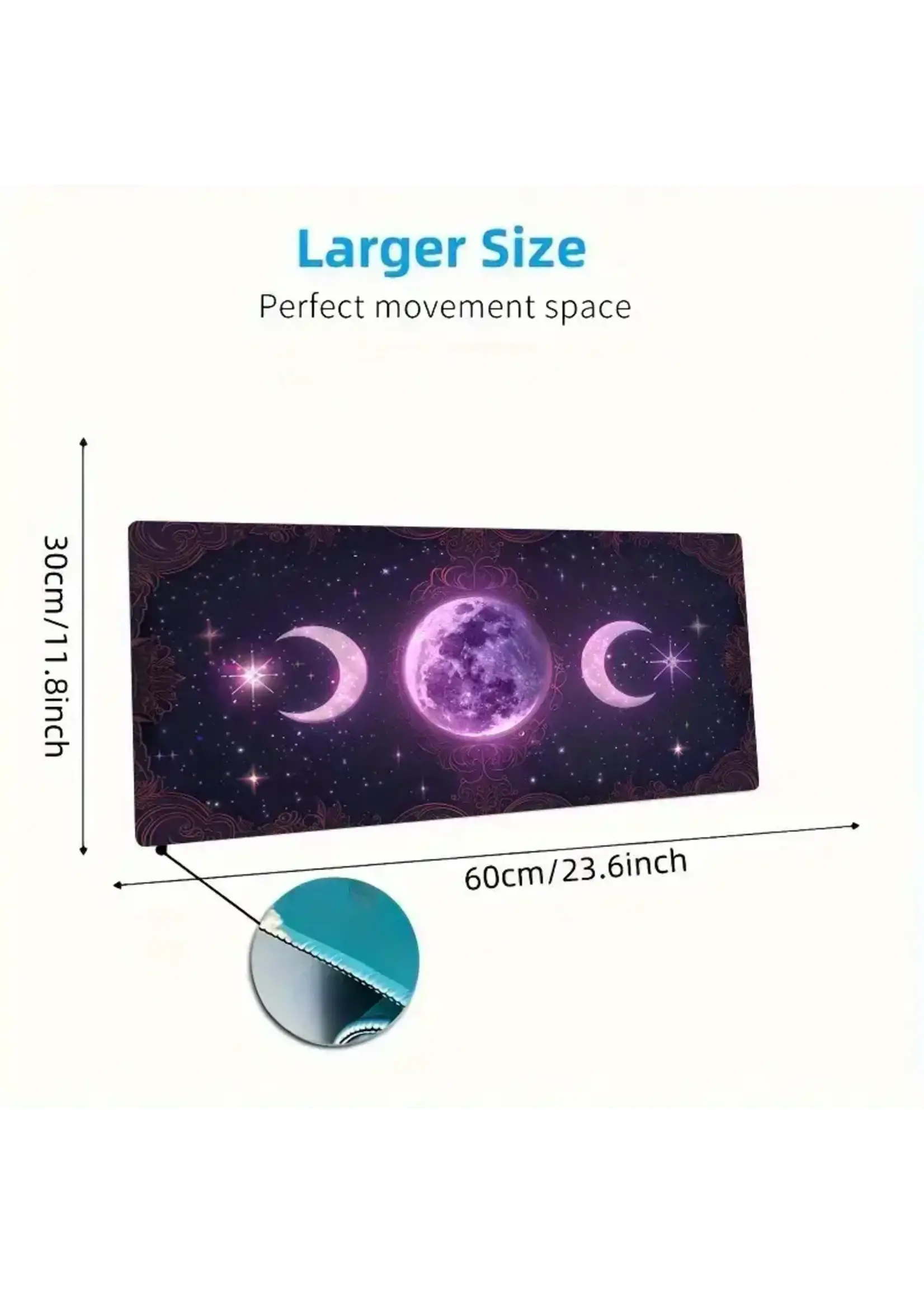 Mouse Pad 23.6x11.8 Purple Moons