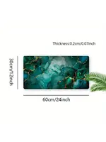 Mouse Pad 24x12 Inch Elegant Green Marble Texture