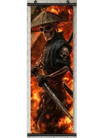 Hanging Wall Banner 15x47 Inch Skeleton Samurai Image 1 of 3