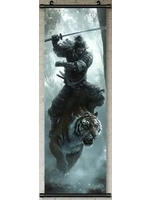 Hanging Wall Banner 15.8x47.2 Inch Japanese Samurai & Tiger Image 2 of 3