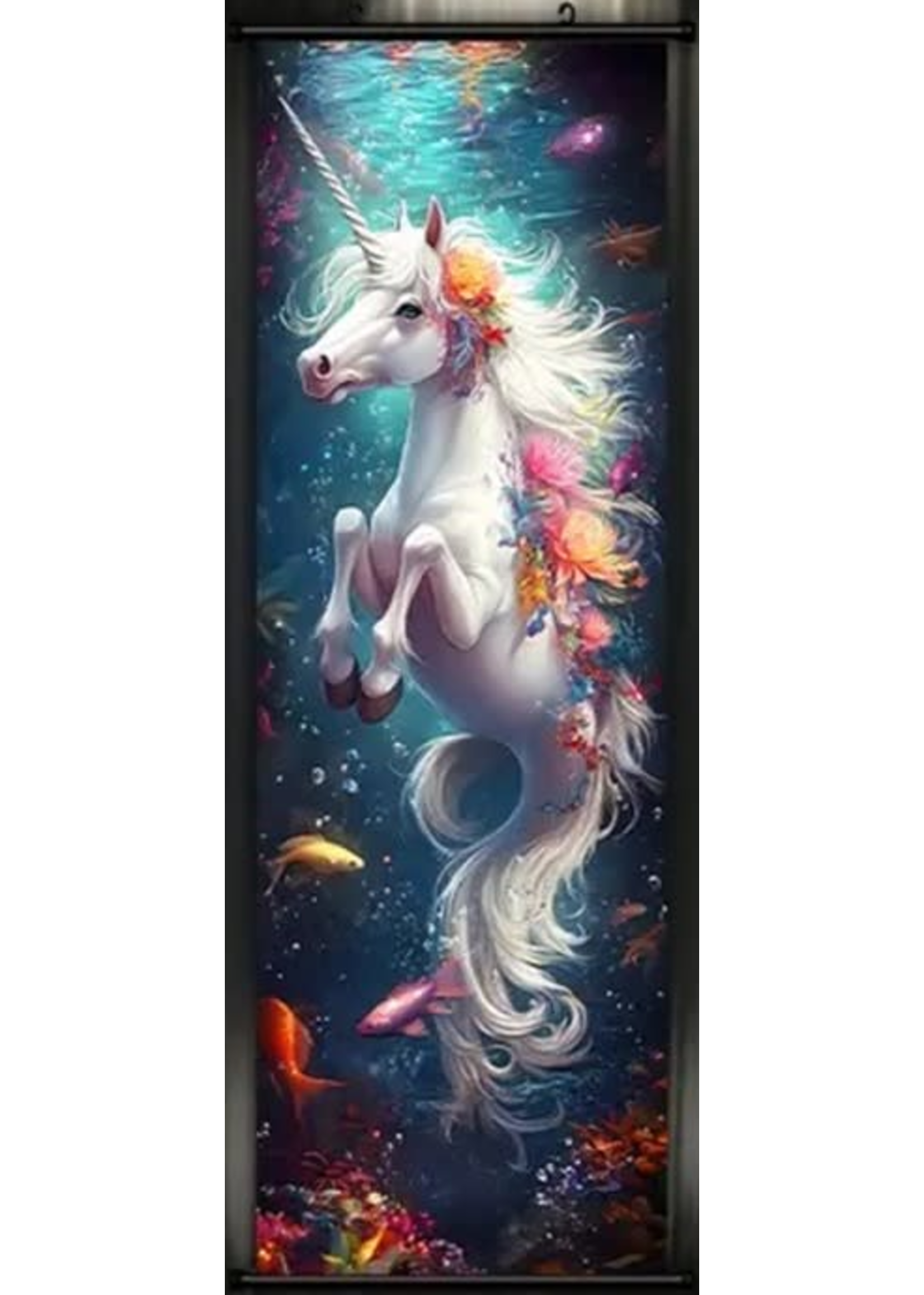 Hanging Wall Banner 15x47 Inch Mysterious Rainbow Unicorn Image 3 of 4