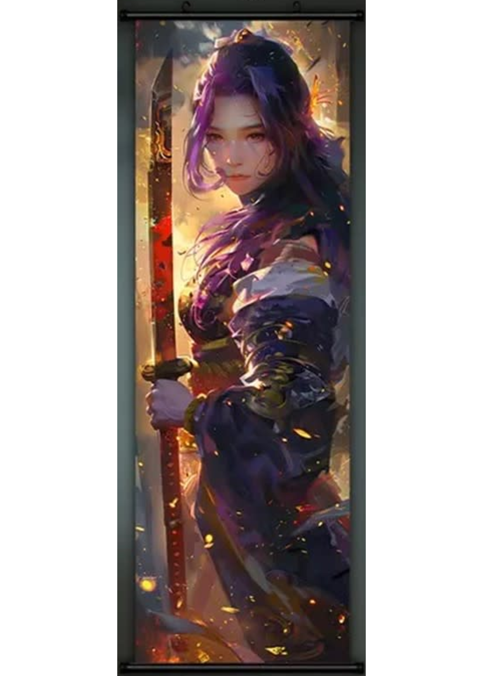 Hanging Wall Banner 15x47 Inch Anime Swordswoman Image 1 of 3