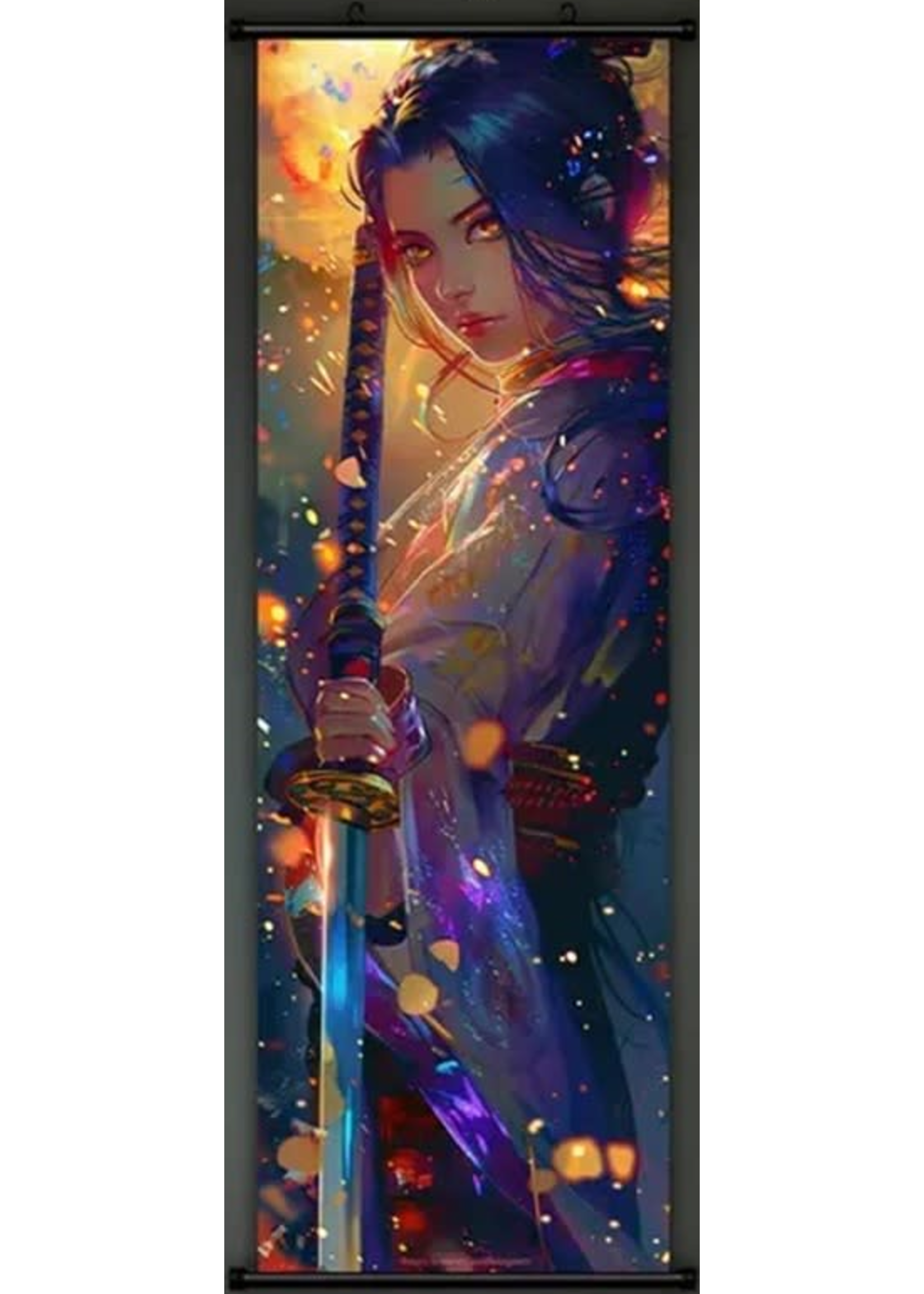 Hanging Wall Banner 15x47 Inch Anime Swordswoman Image 3 of 3