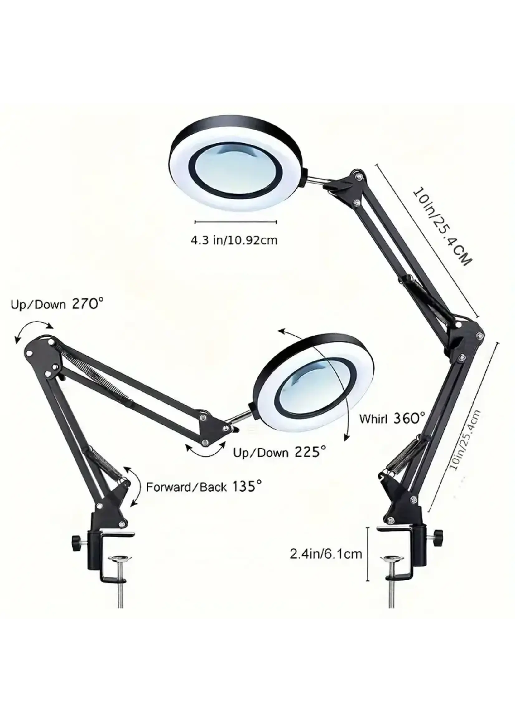 Magnifying Glass 10x Illuminated (3 Color) USB (USB Wall Charger NOT INCLUDED)