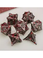 Dice RPG 7pc Metal Vortex Blood Red