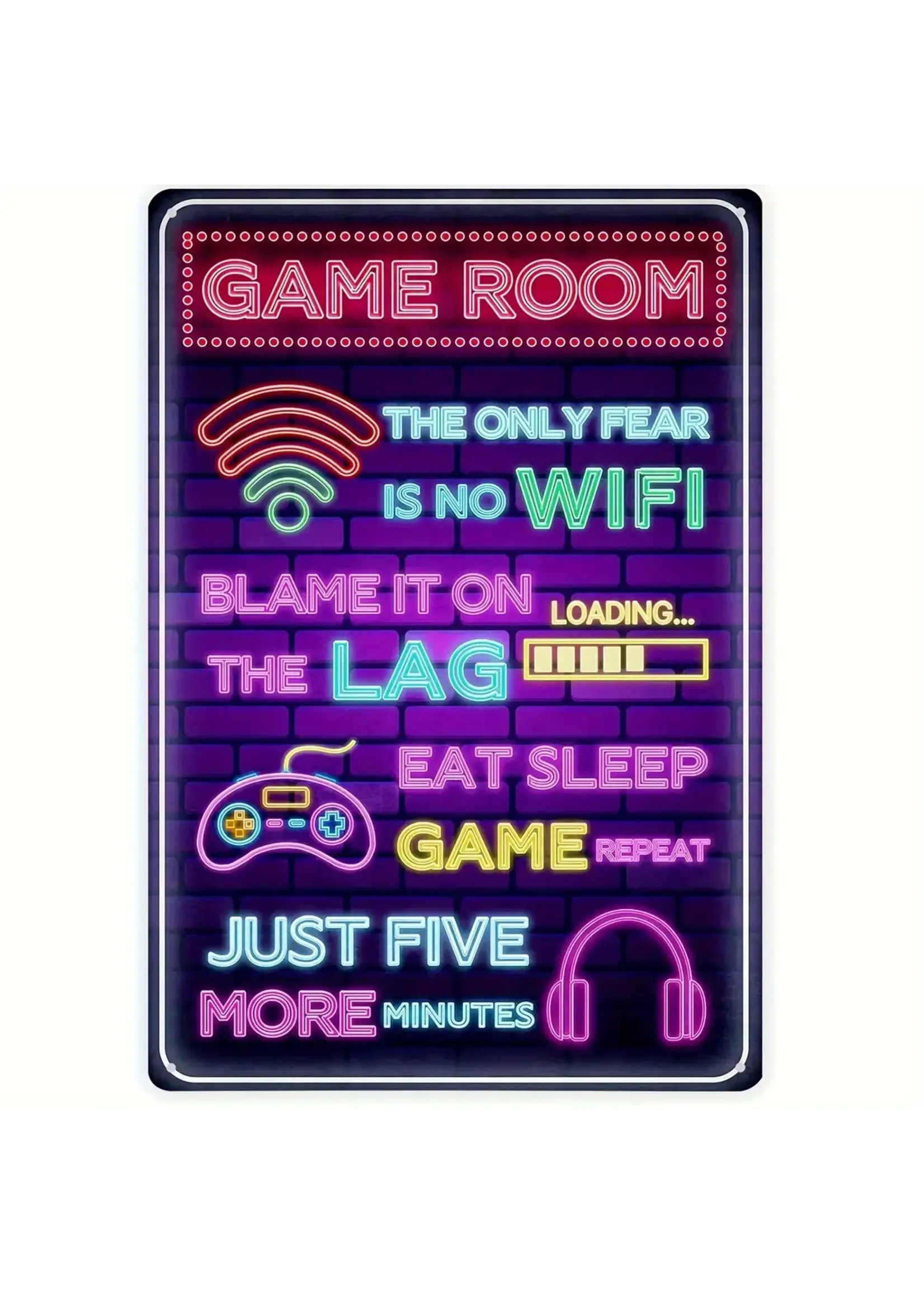 Metal Wall Sign 8x12 Inch Game Room
