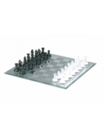Chess Set Black and White Frosted Glass