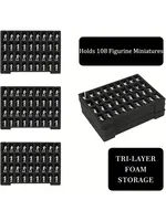 Miniatures Case (Cloth) with 3 Foam Trays to hold up to 108 Figures