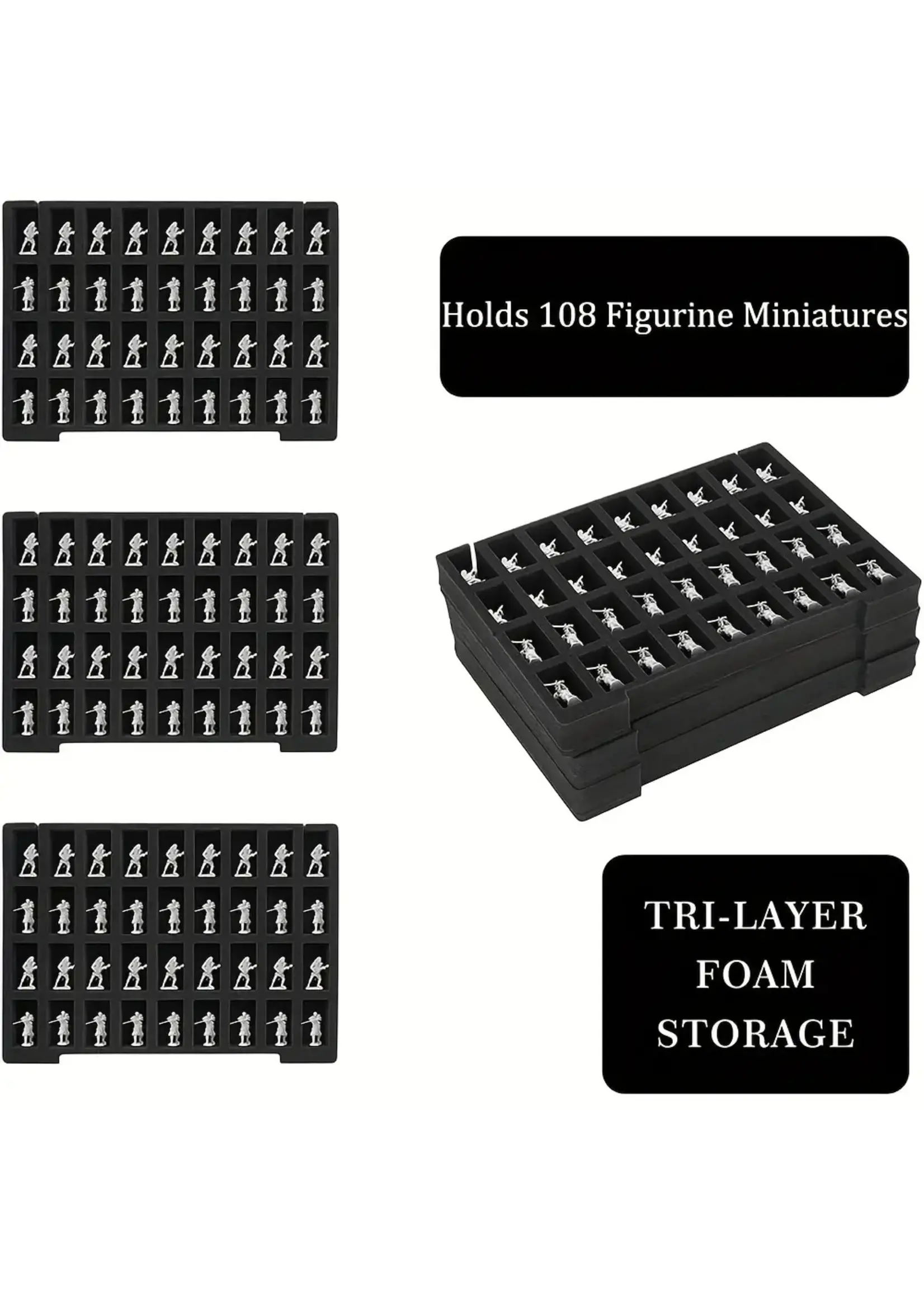 Miniatures Case (Cloth) with 3 Foam Trays to hold up to 108 Figures
