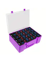 Miniatures Case Hard Plastic with 3 Foam Trays to hold up to 108 Figures (Purple)