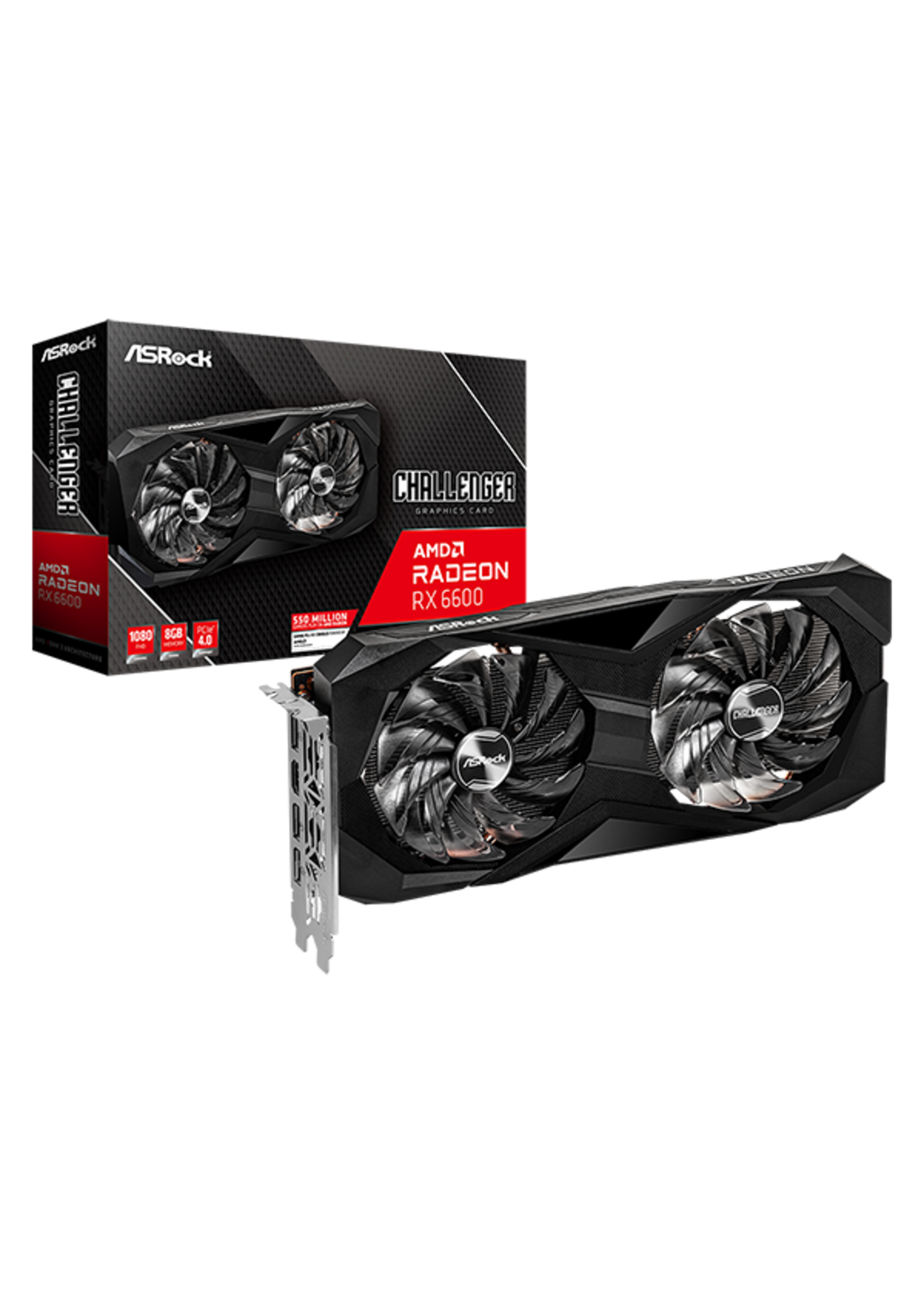 ASRock ASRock AMD Radeon RX 6600 Challenger D 8GB Video Card