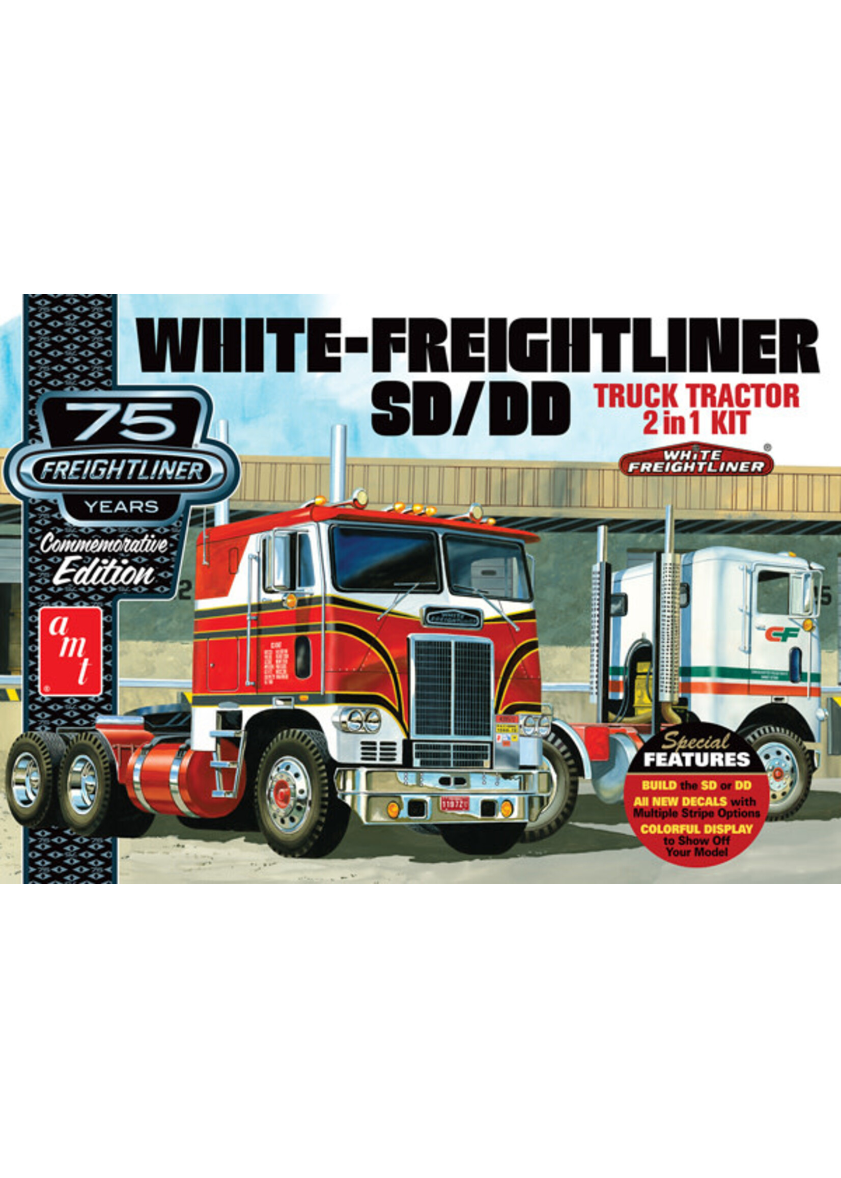 AMT AMT1046 White Freightliner 2In1 SC/DD Cabover Tractor (1/25)