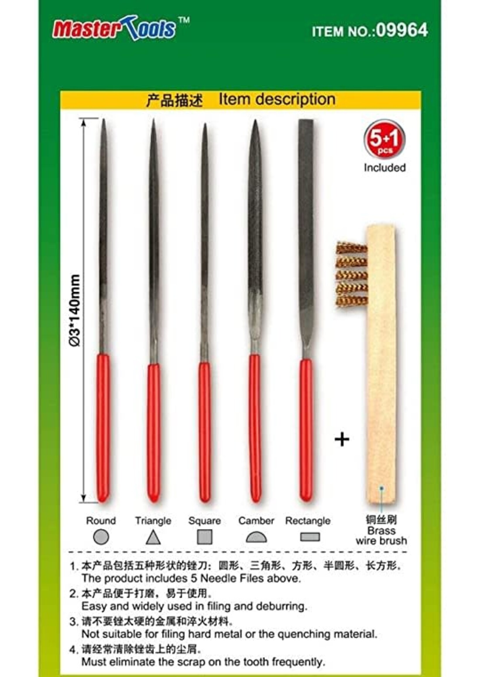 Master Tools MT09964 Assorted Needle Files Set