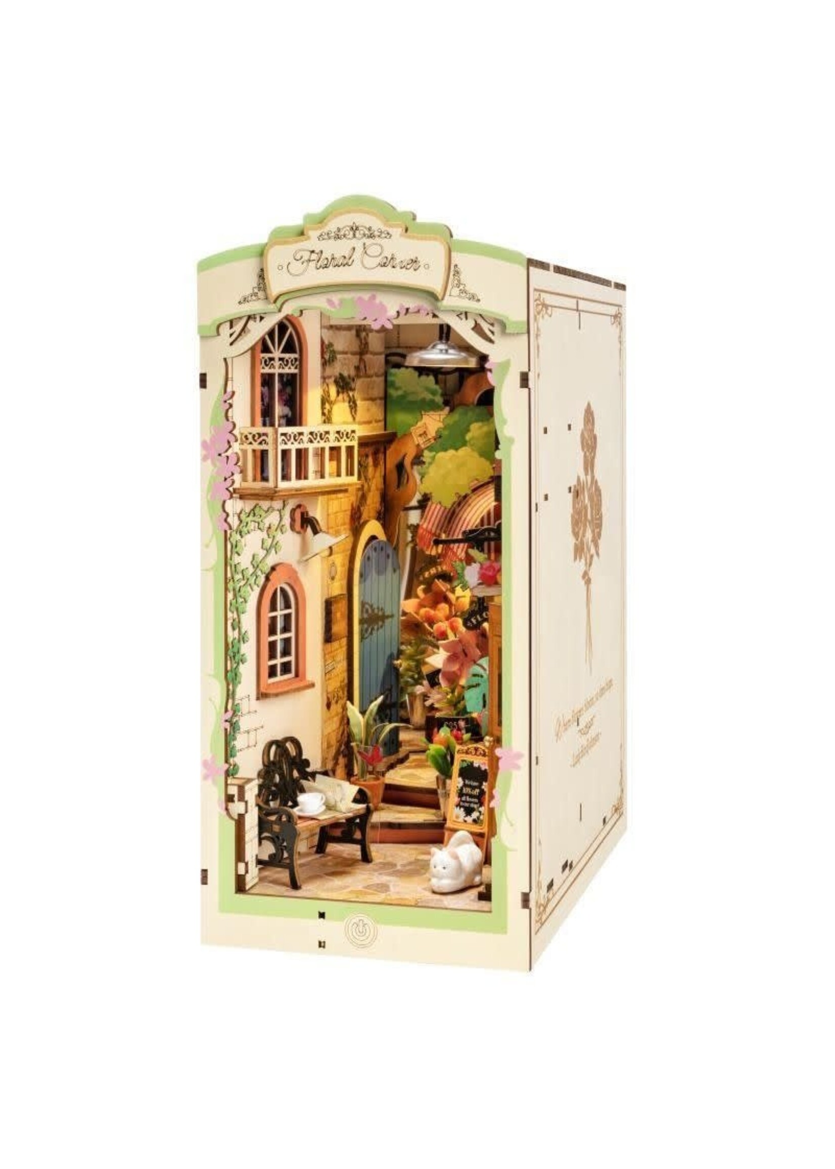 Rolife ROETGB09 Floral Corner Book Nook Shelf Insert