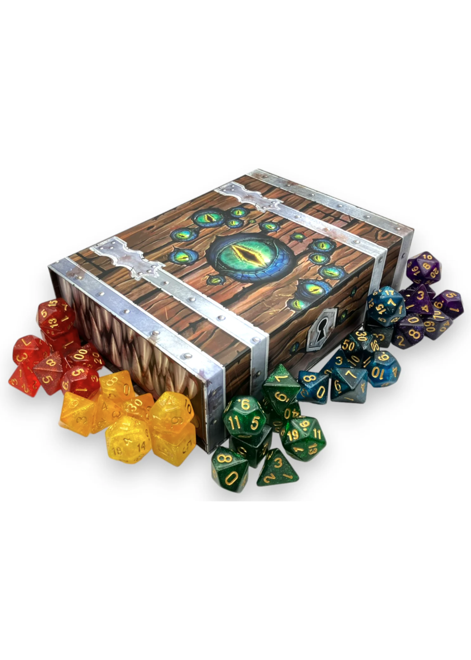 Dice Tray Mimic Chest with 5 sets of Dice