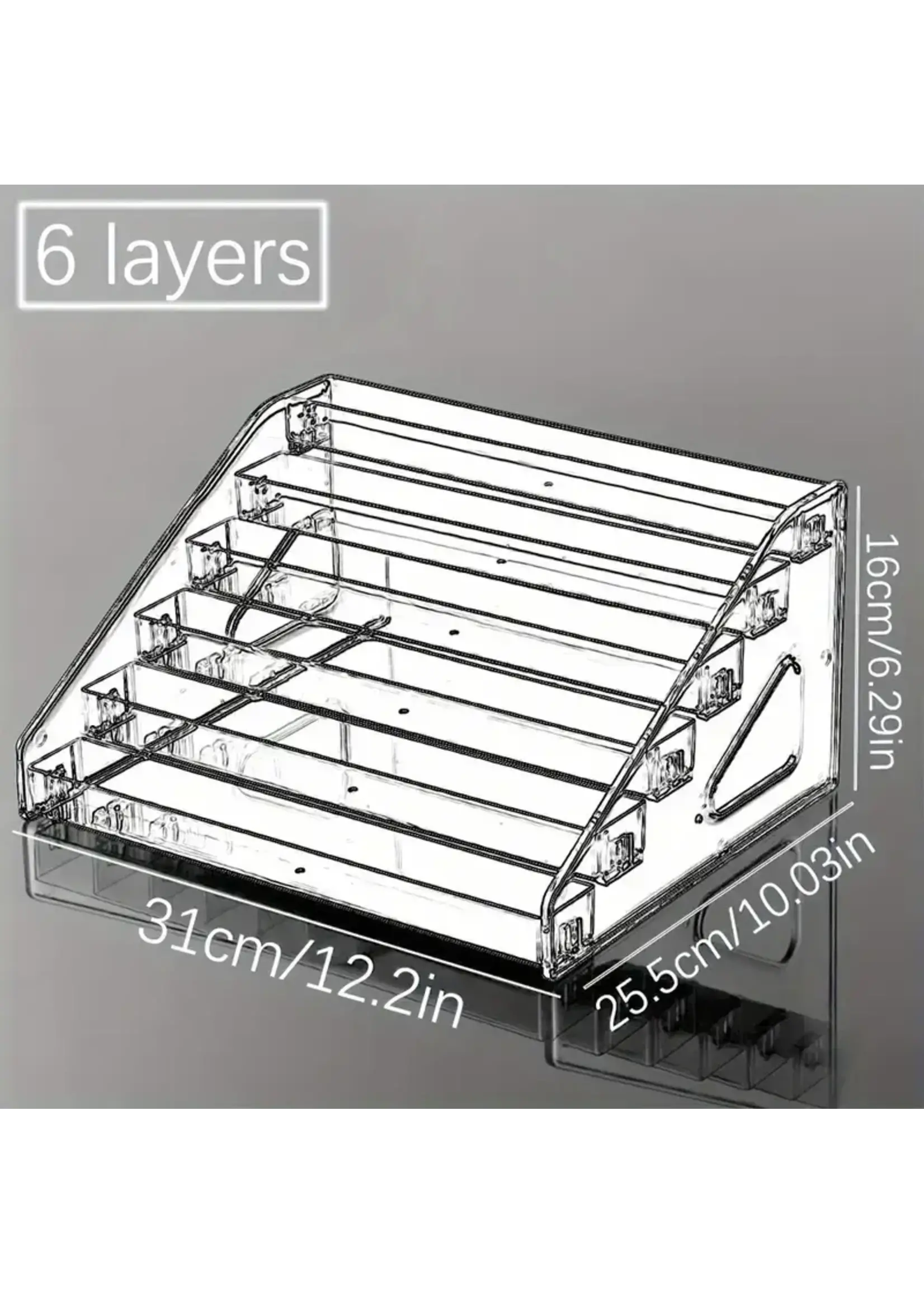 6 Tier Paint Rack Transparent Acrylic