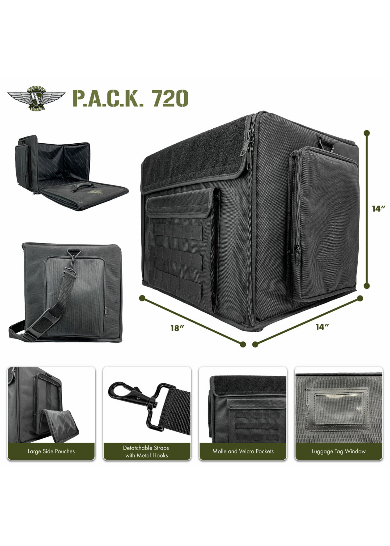 Battle Foam Miniatures Case PACK 720 Molle Empty