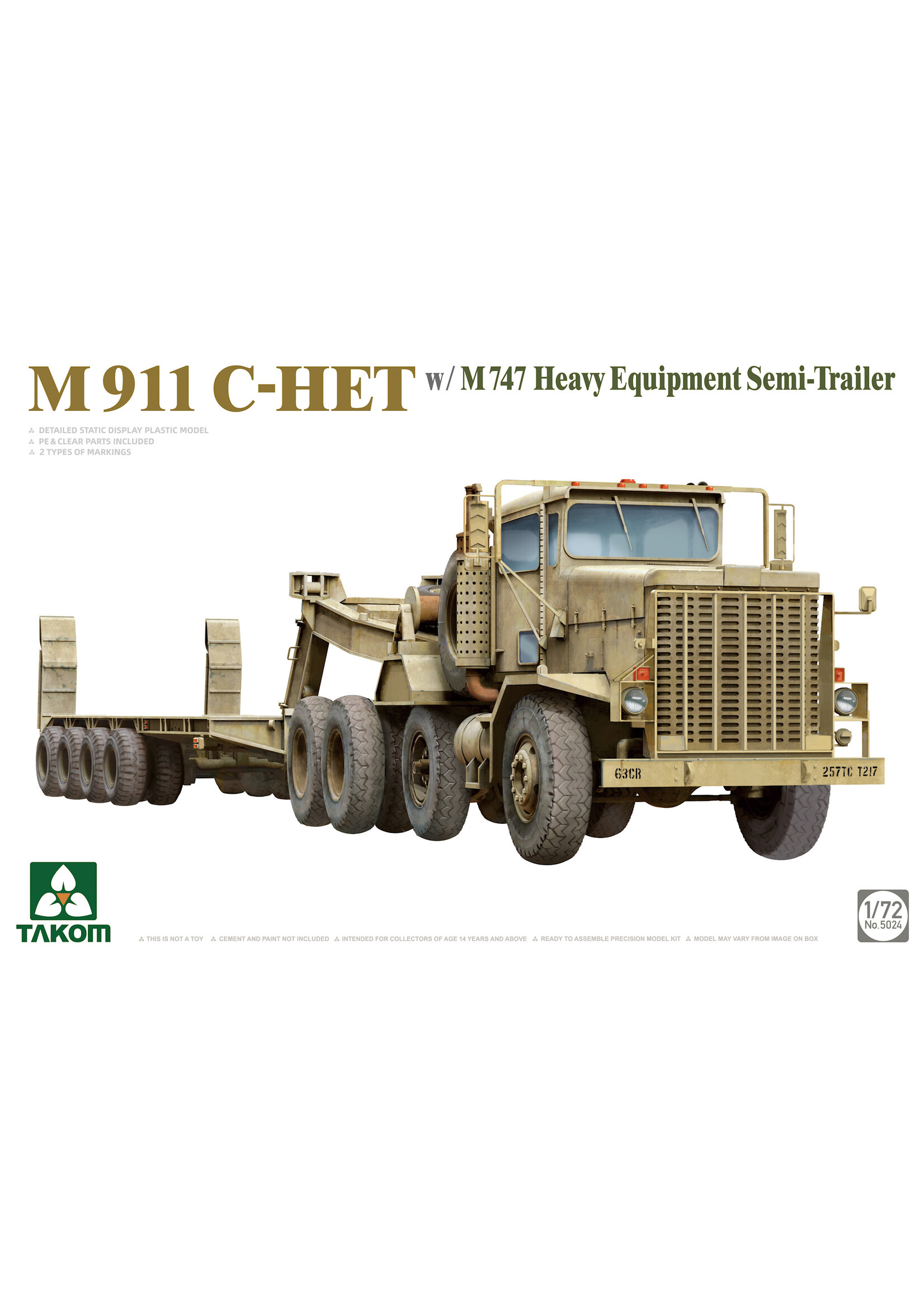 Takom TAK5024 M911 C-HET with M747 Heavy Equipment Trailer (1/72)
